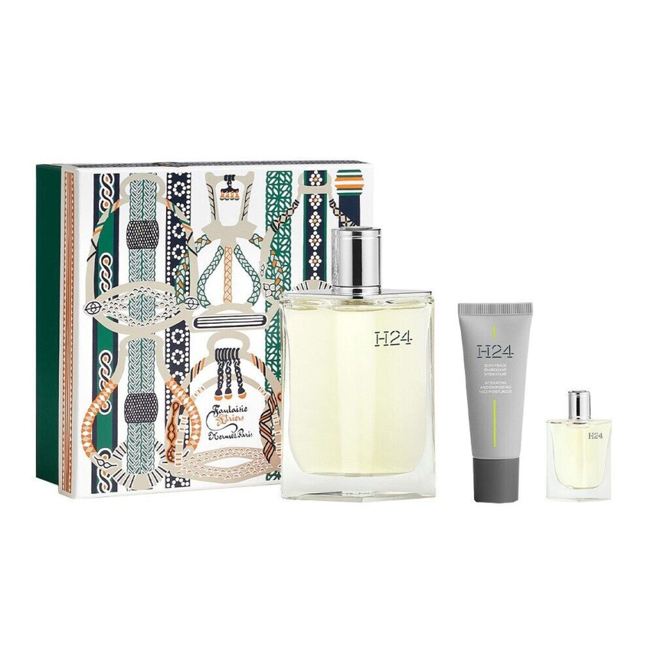 Hermes h24 3 pcs set for men: 3.3 eau de toilette spray + 5 ml eau de toilette mini + 0.67 face moisturizer